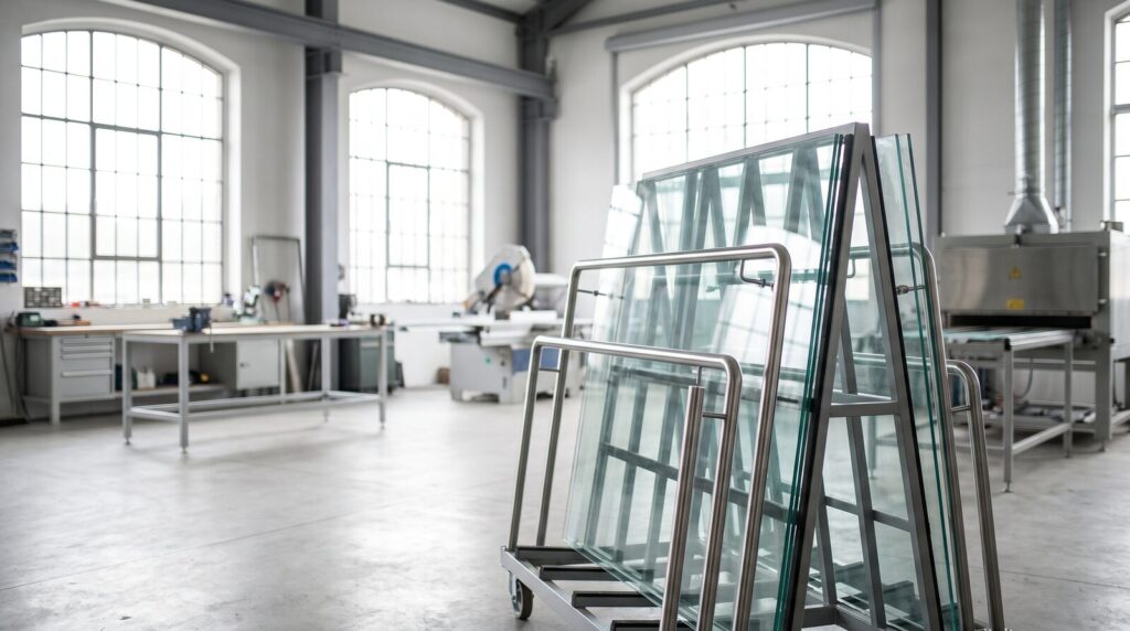 Servicios en acero inoxidable y vidrio templado fabricados por Mecaninox en Medellín